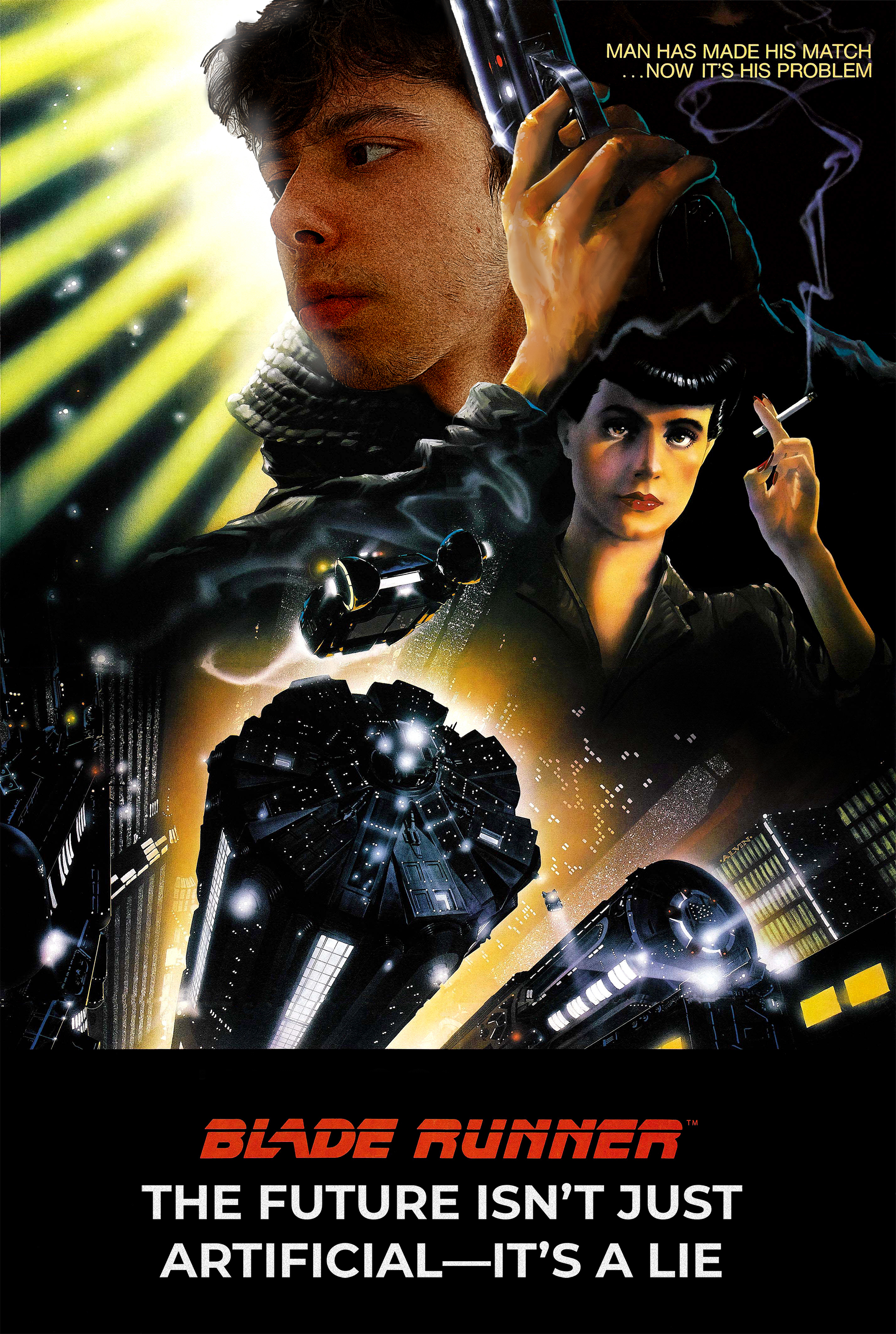 Bladerunner 1982 movie poster with my face photoshopped in it.